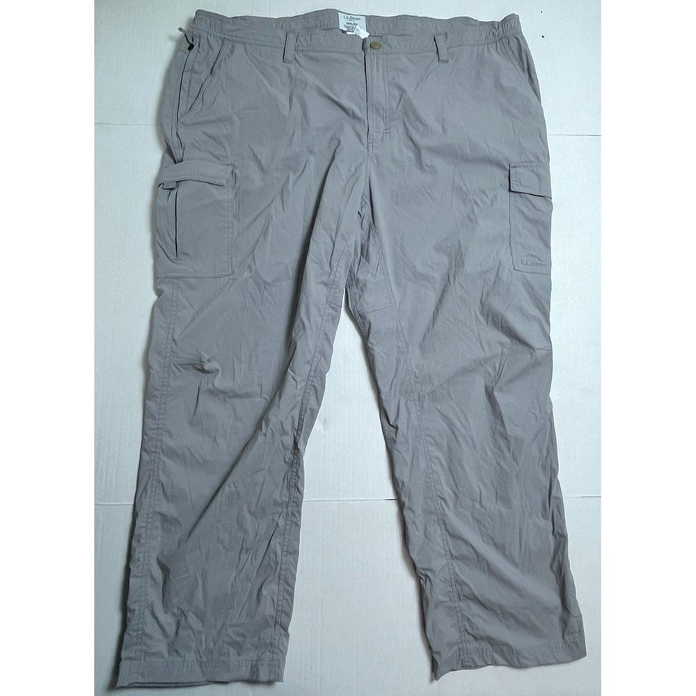 LL Bean Cargo Pants Mens XXXL/32 Gray Nylon Spandex Outdoor Hiking Trail 512804‎